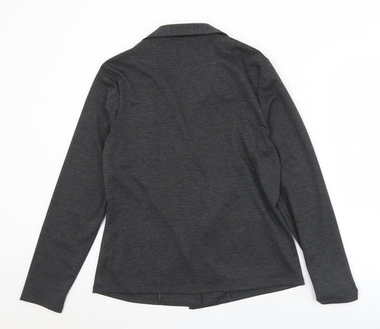 George Womens Grey Collared  Polyester Cardigan Jumper Size 14