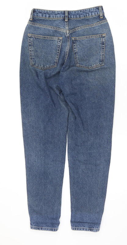 Topshop Womens Blue  Polyester Mom Jeans Size 25 L29 in Regular Zip
