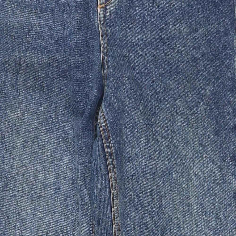 Topshop Womens Blue  Polyester Mom Jeans Size 25 L29 in Regular Zip