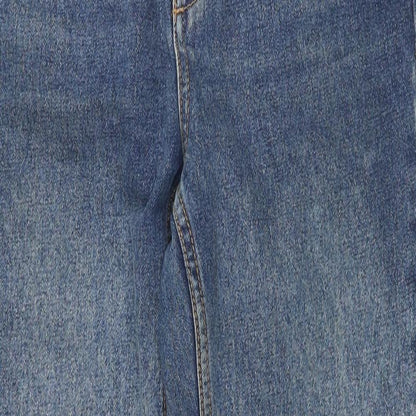Topshop Womens Blue  Polyester Mom Jeans Size 25 L29 in Regular Zip
