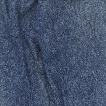 Topshop Womens Blue  Polyester Mom Jeans Size 25 L29 in Regular Zip