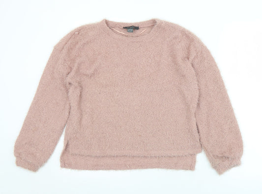 Primark Womens Pink Crew Neck  Polyester Pullover Jumper Size 6   - 6/8