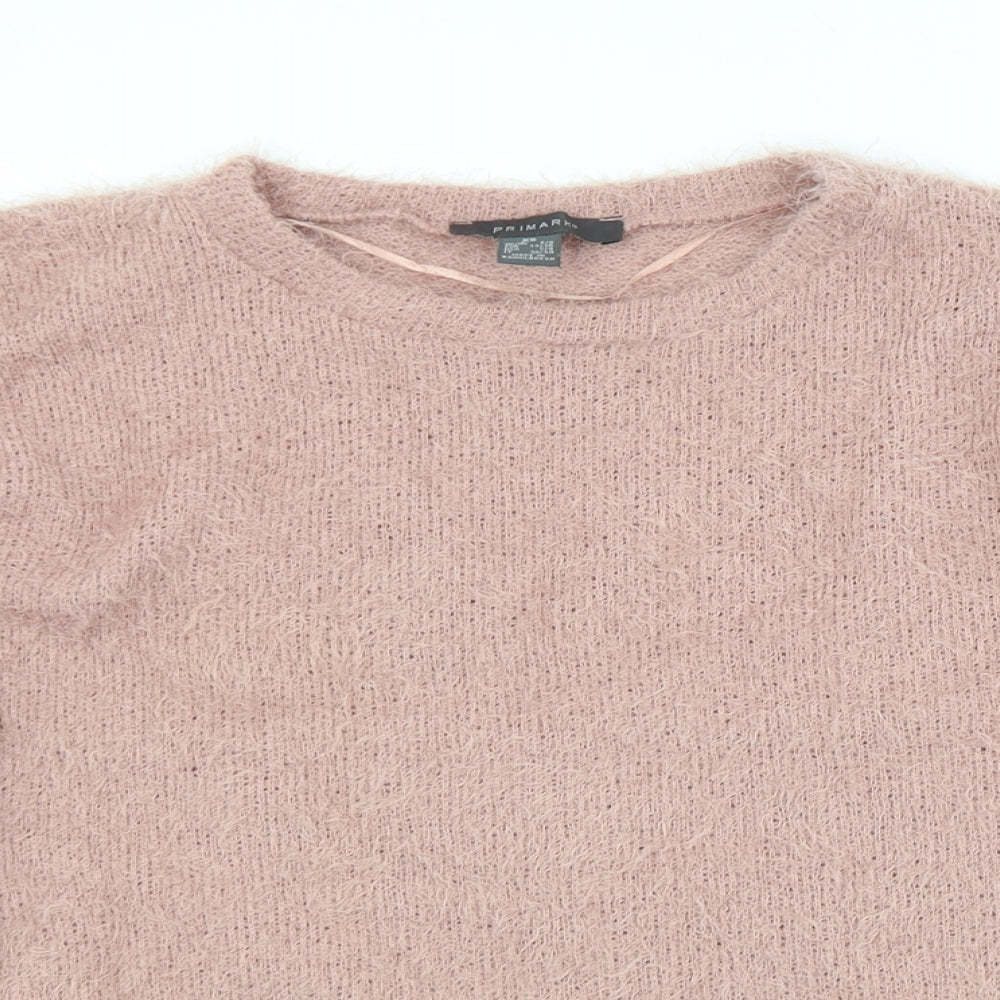 Primark Womens Pink Crew Neck  Polyester Pullover Jumper Size 6   - 6/8