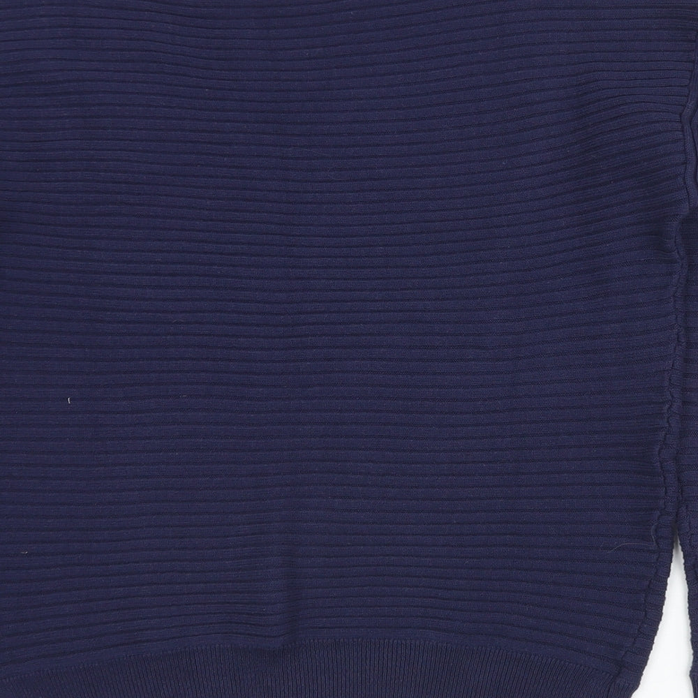 Gap Womens Blue Boat Neck  Cotton Pullover Jumper Size M