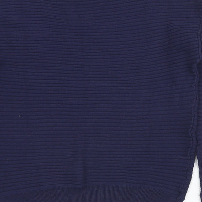 Gap Womens Blue Boat Neck  Cotton Pullover Jumper Size M