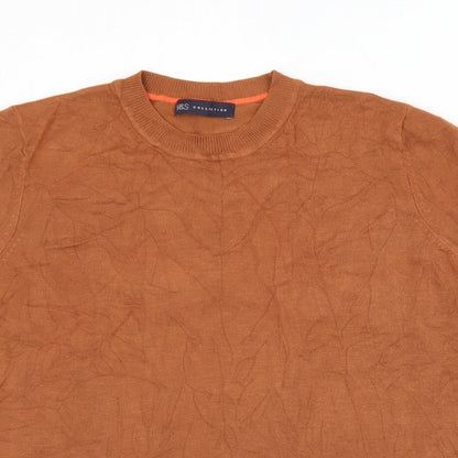 Marks and Spencer Womens Brown Crew Neck  Viscose Pullover Jumper Size 14