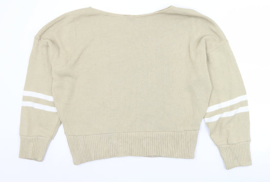 Womens UK Size L PRETTYLITTLETHING Beige Pullover Jumper