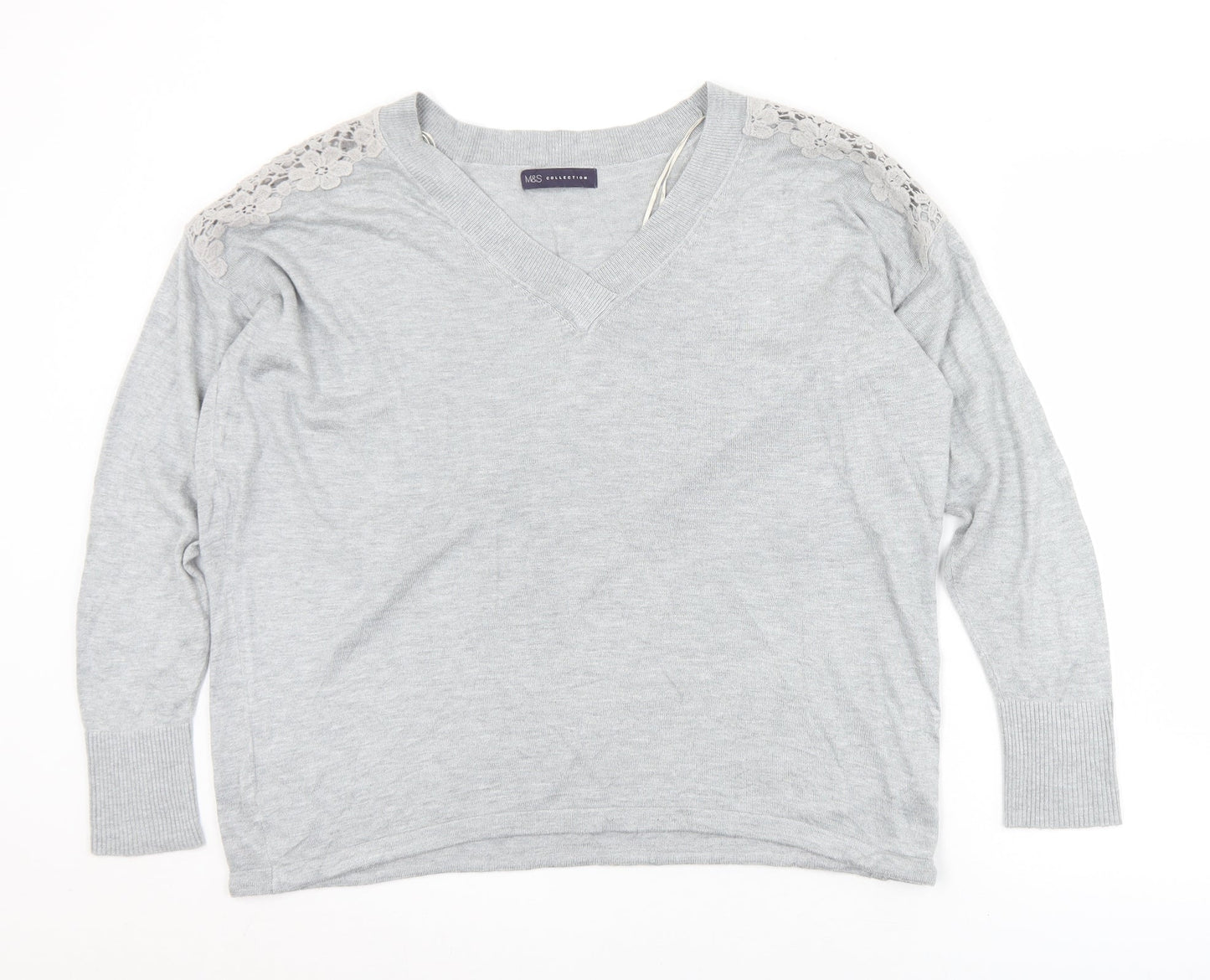 Womens UK Size L Marks and Spencer Grey Pullover Jumper