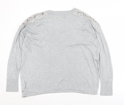 Womens UK Size L Marks and Spencer Grey Pullover Jumper