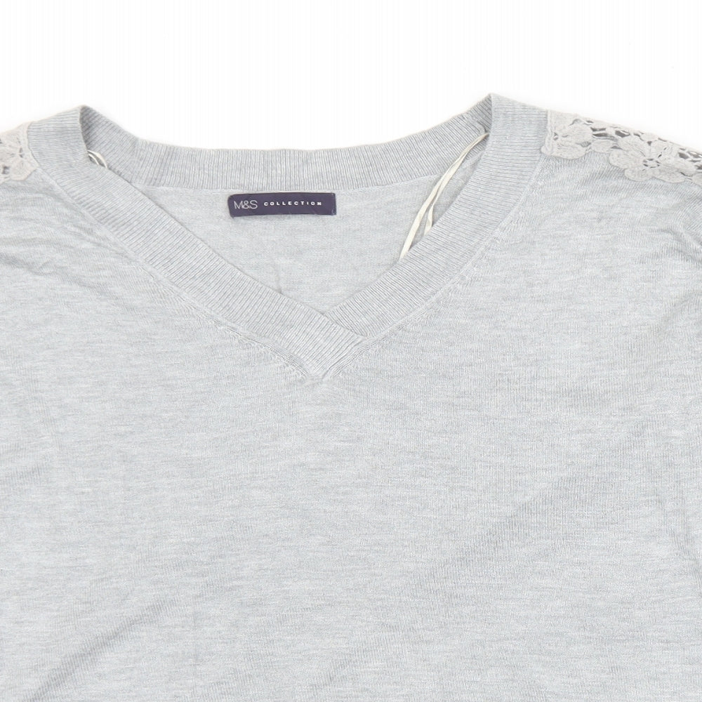 Womens UK Size L Marks and Spencer Grey Pullover Jumper