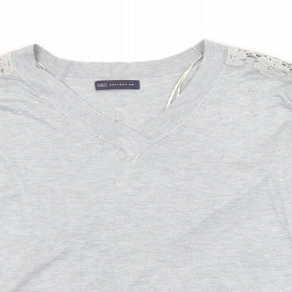 Womens UK Size L Marks and Spencer Grey Pullover Jumper