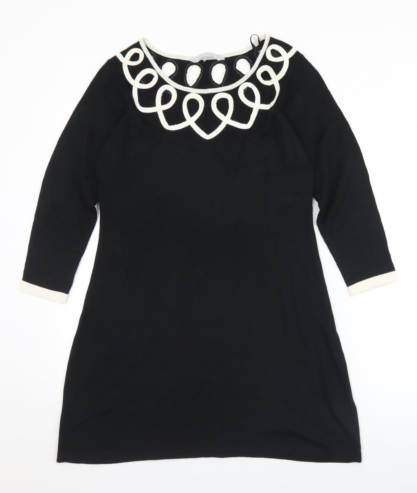 Womens UK Size 12 Debenhams Black Tunic Jumper