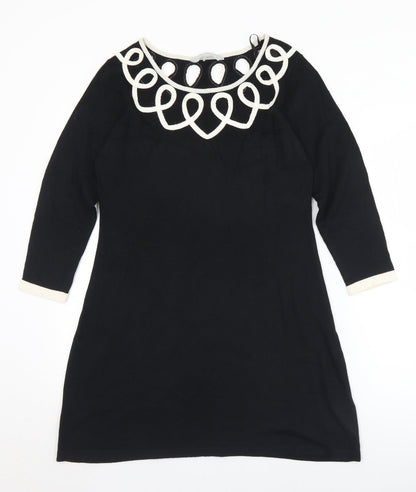 Womens UK Size 12 Debenhams Black Tunic Jumper