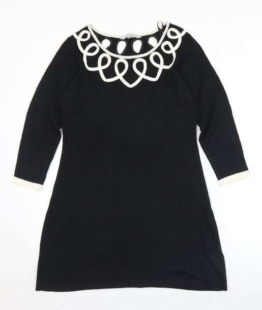 Womens UK Size 12 Debenhams Black Tunic Jumper