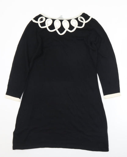 Womens UK Size 12 Debenhams Black Tunic Jumper