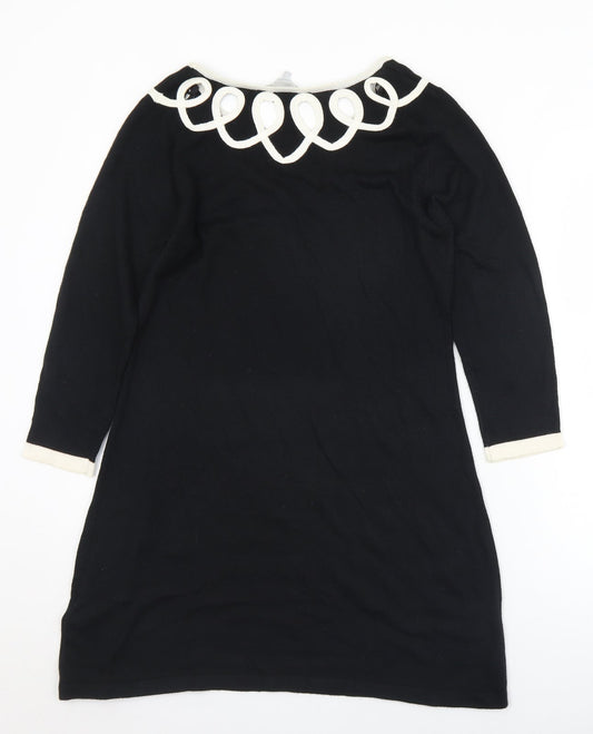 Womens UK Size 12 Debenhams Black Tunic Jumper