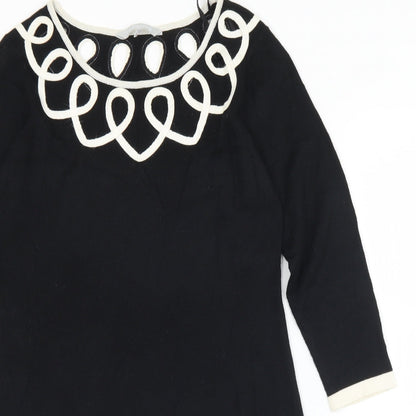 Womens UK Size 12 Debenhams Black Tunic Jumper