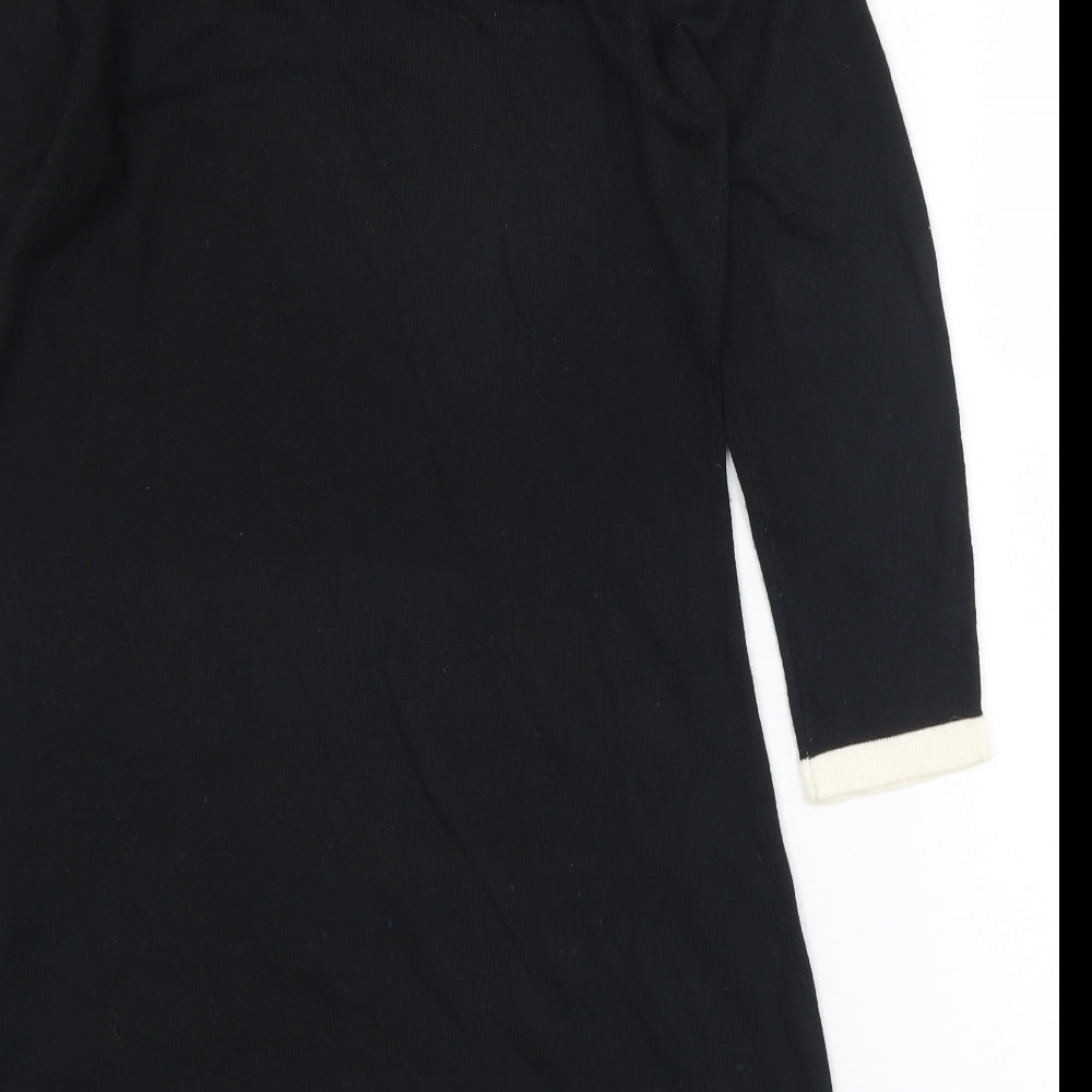 Womens UK Size 12 Debenhams Black Tunic Jumper