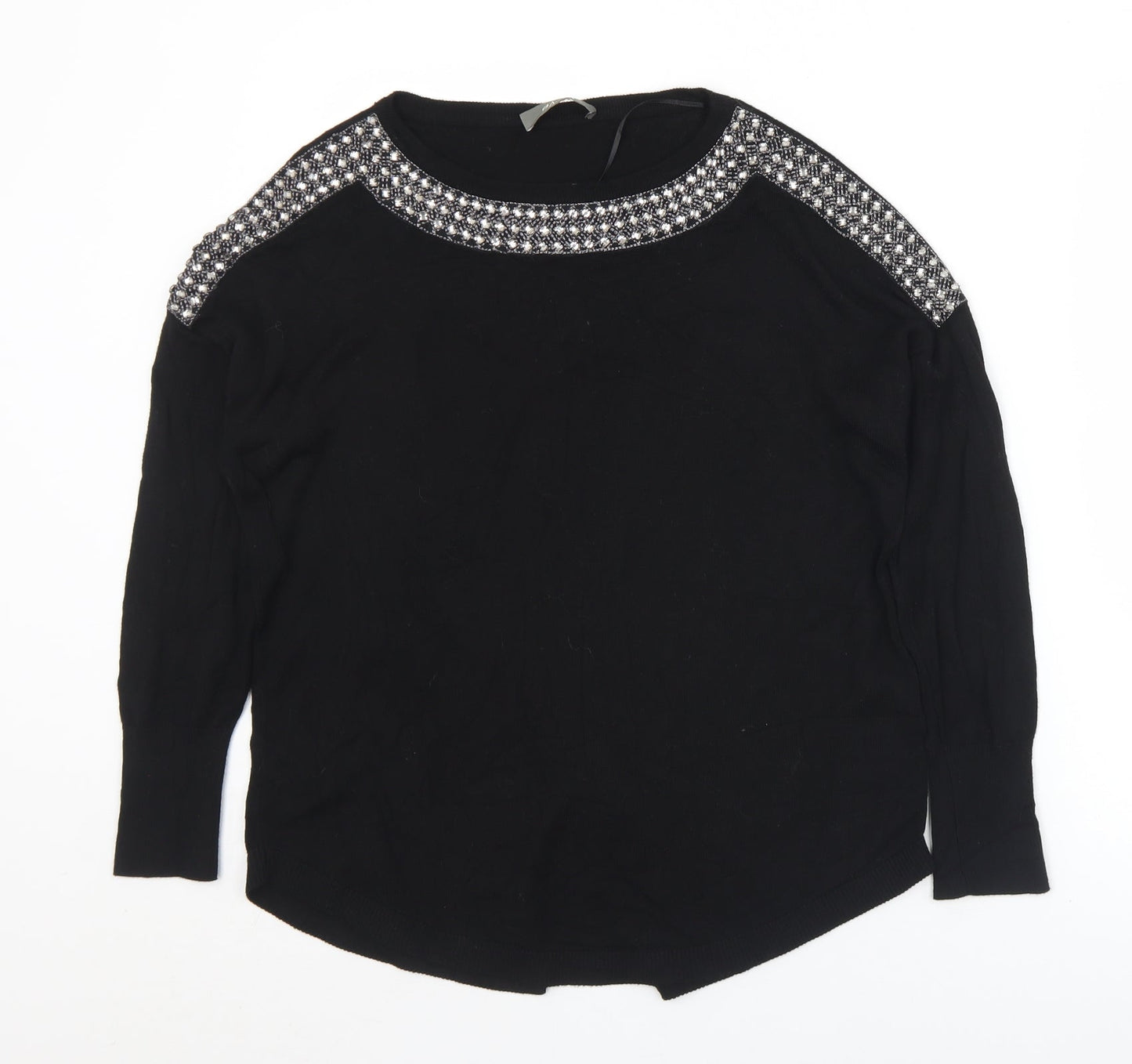 Womens UK Size S Oasis Black Pullover Jumper