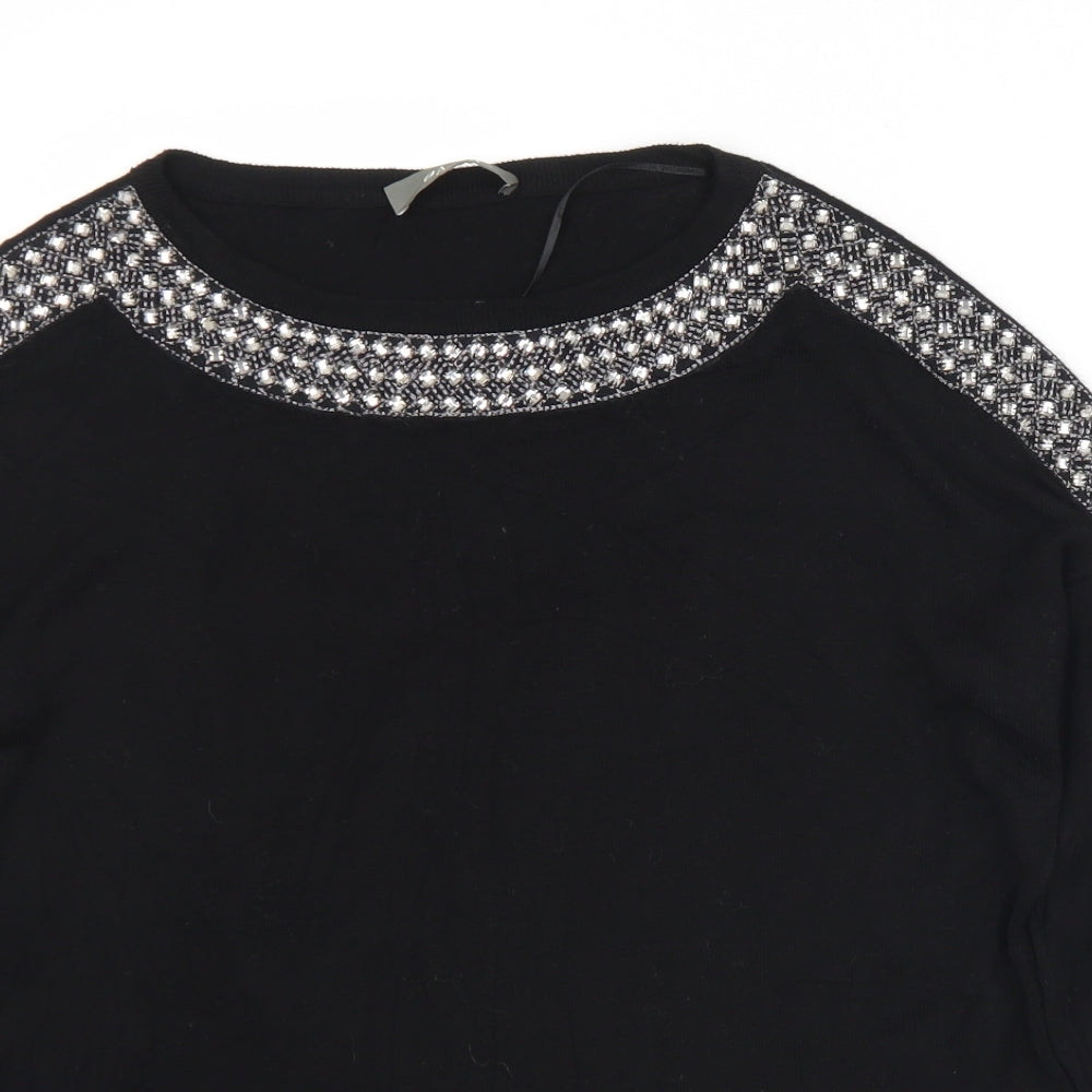 Womens UK Size S Oasis Black Pullover Jumper