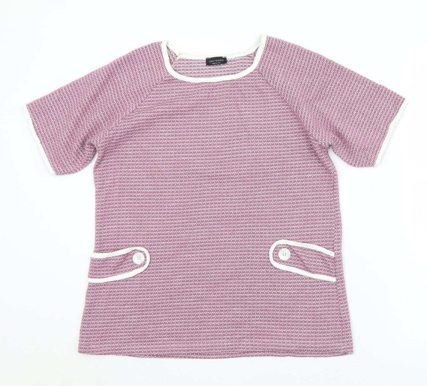 Womens UK Size M Luca Vanucci Purple Jersey T-Shirt