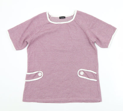 Womens UK Size M Luca Vanucci Purple Jersey T-Shirt