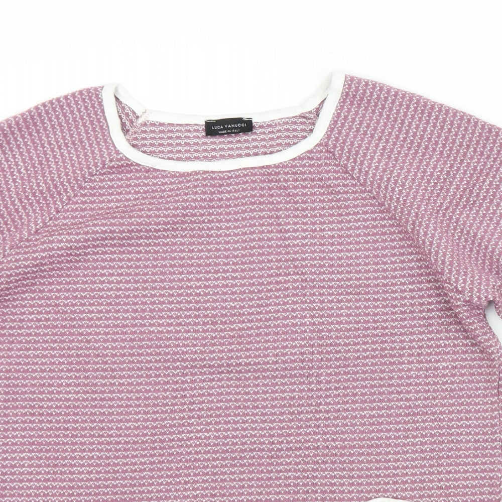 Womens UK Size M Luca Vanucci Purple Jersey T-Shirt