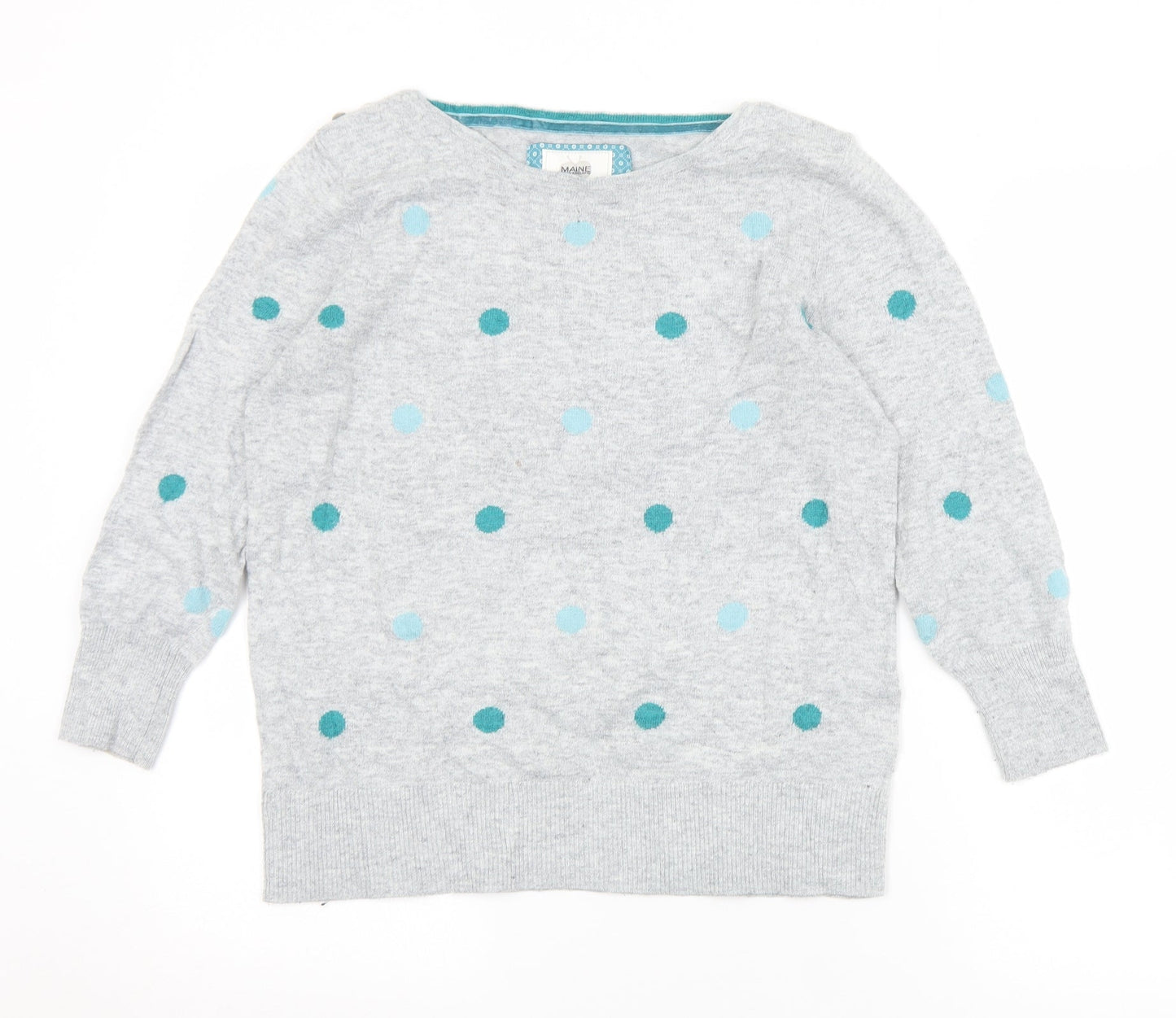Womens UK Size 12 Maine Grey Pullover Jumper