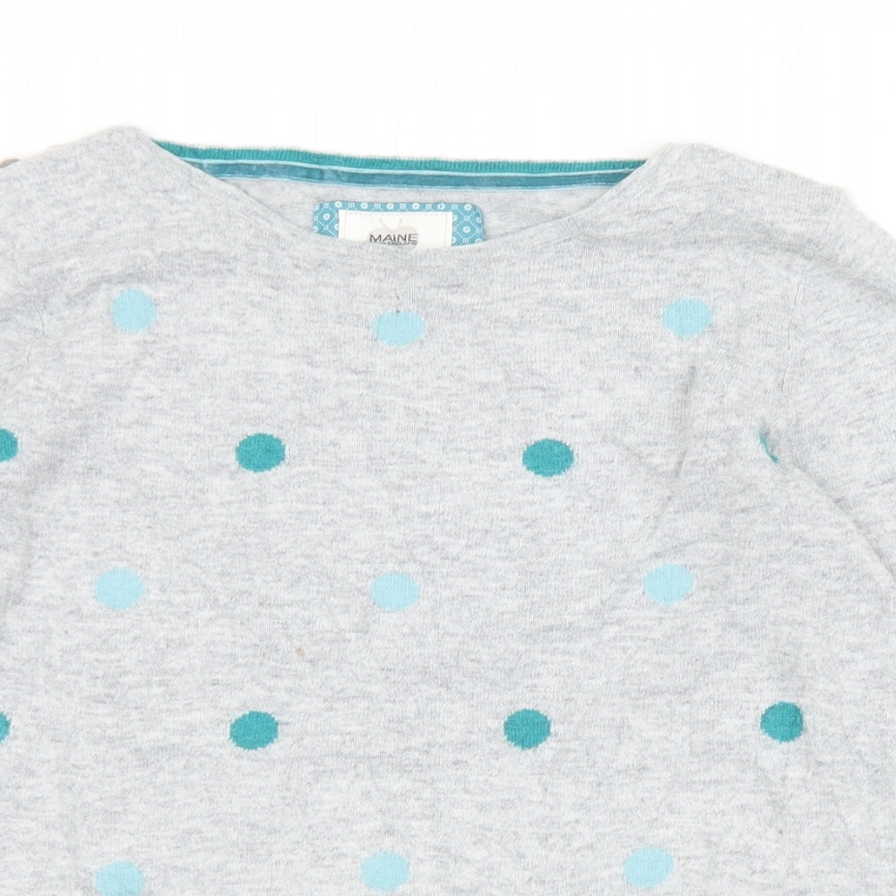 Womens UK Size 12 Maine Grey Pullover Jumper