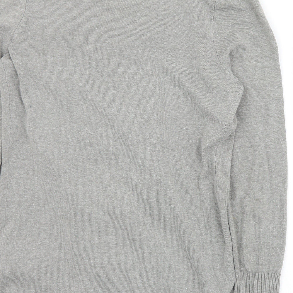 B.C. Best Connections Womens Grey V-Neck  Cotton Cardigan Jumper Size 12