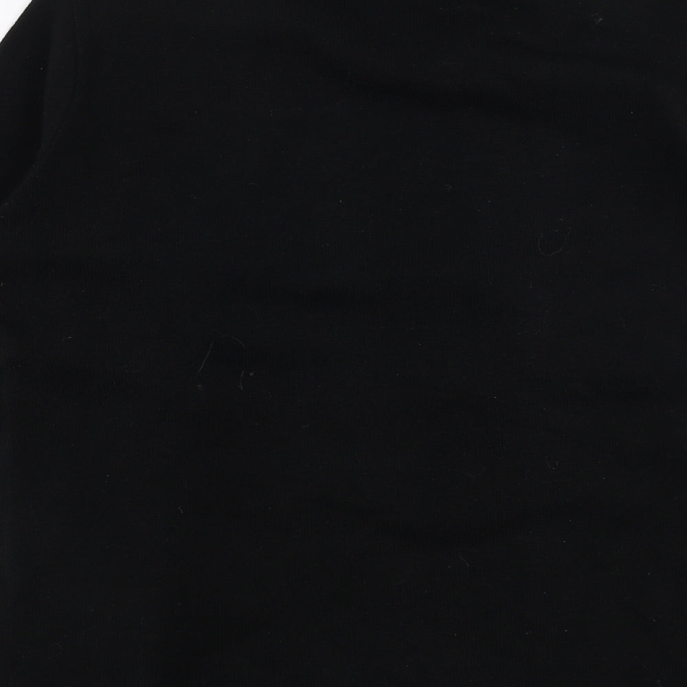 Envy Womens Black Round Neck Striped Acrylic Cardigan Jumper Size M