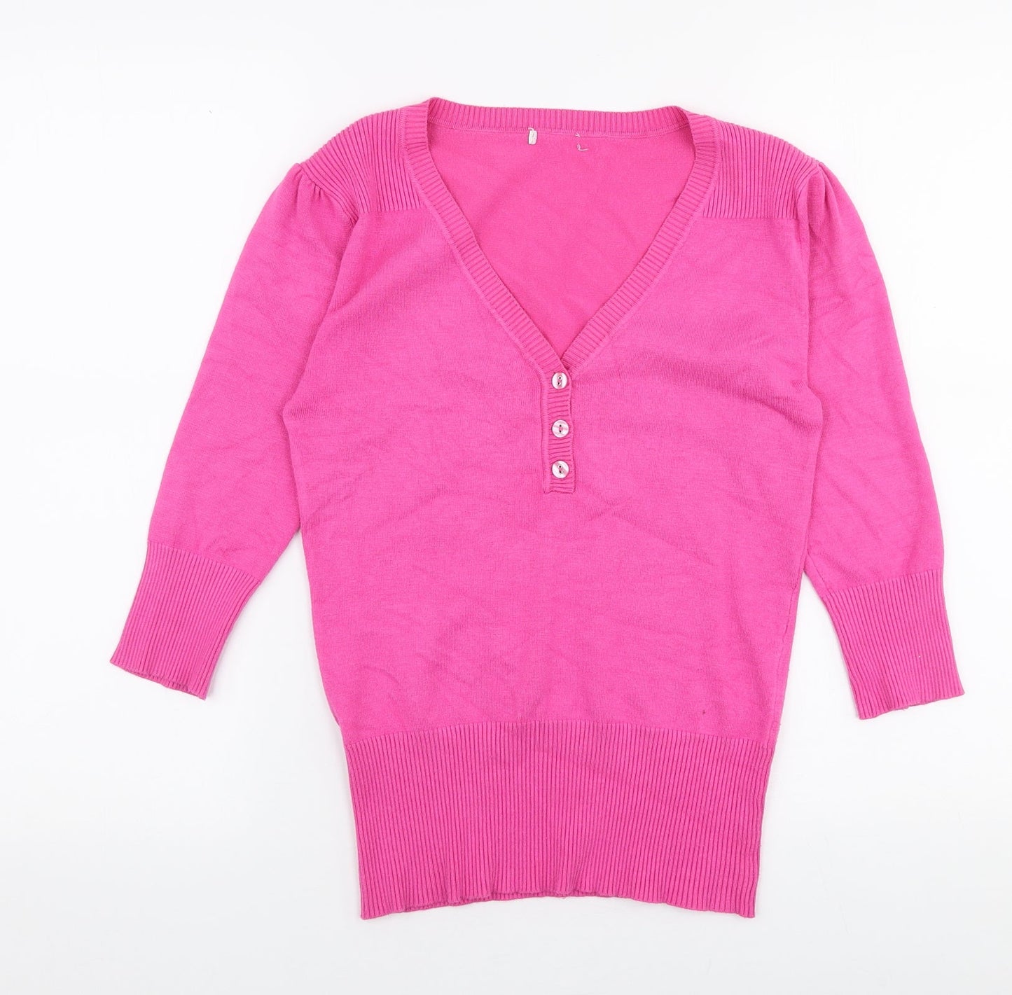 Womens UK Size S Preworn Pink Pullover Jumper