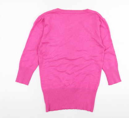 Womens UK Size S Preworn Pink Pullover Jumper