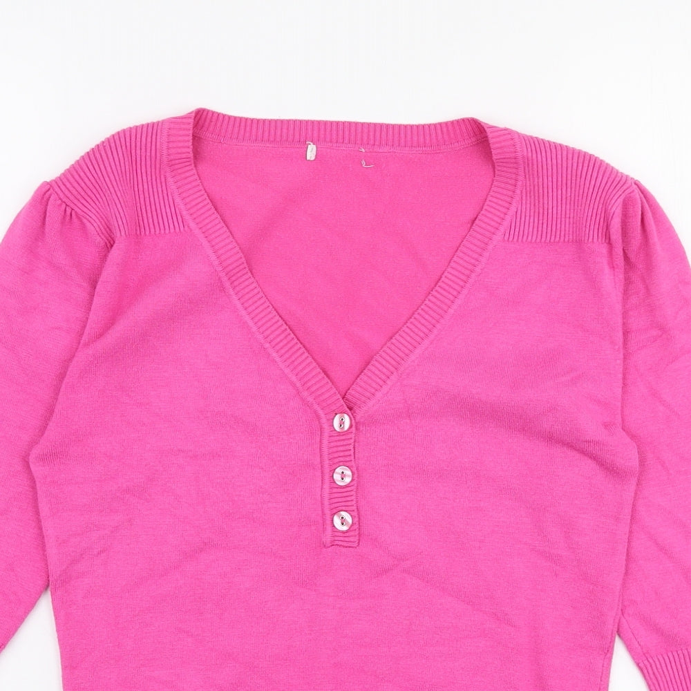 Womens UK Size S Preworn Pink Pullover Jumper