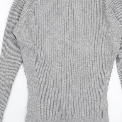 Primark Womens Grey V-Neck  Viscose Pullover Jumper Size L