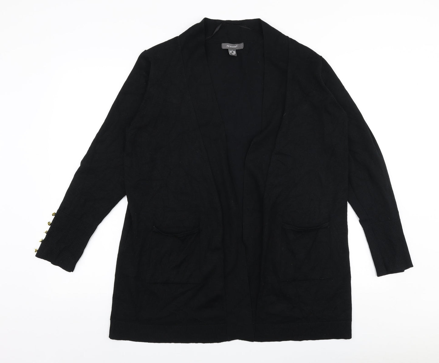 Primark Womens Black V-Neck  Viscose Cardigan Jumper Size L