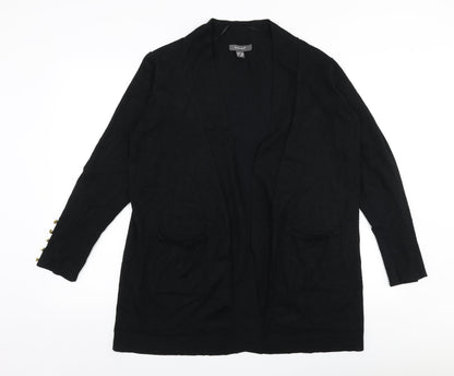 Primark Womens Black V-Neck  Viscose Cardigan Jumper Size L