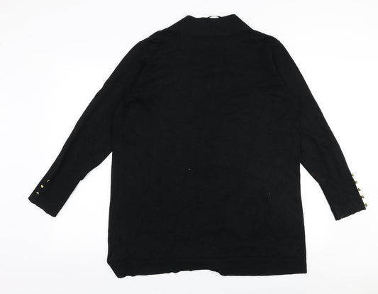Primark Womens Black V-Neck  Viscose Cardigan Jumper Size L