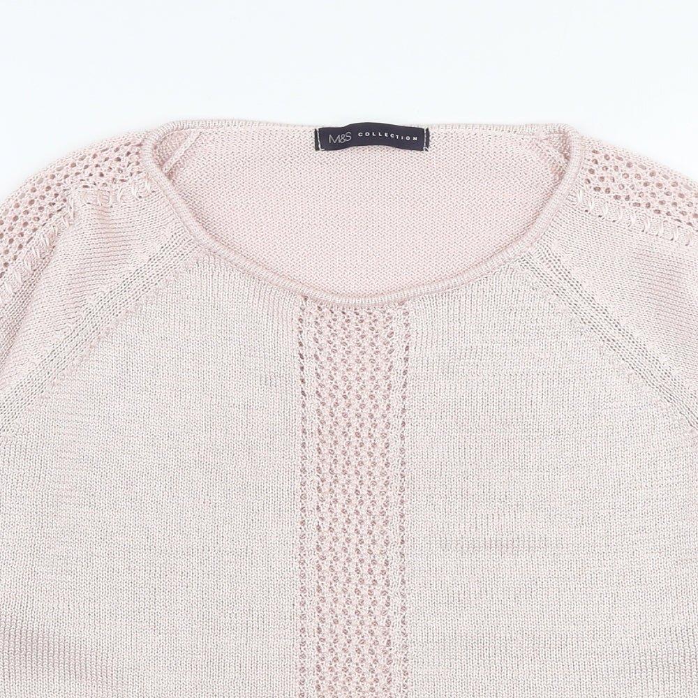 Womens UK Size 10 Marks and Spencer Pink Pullover Jumper