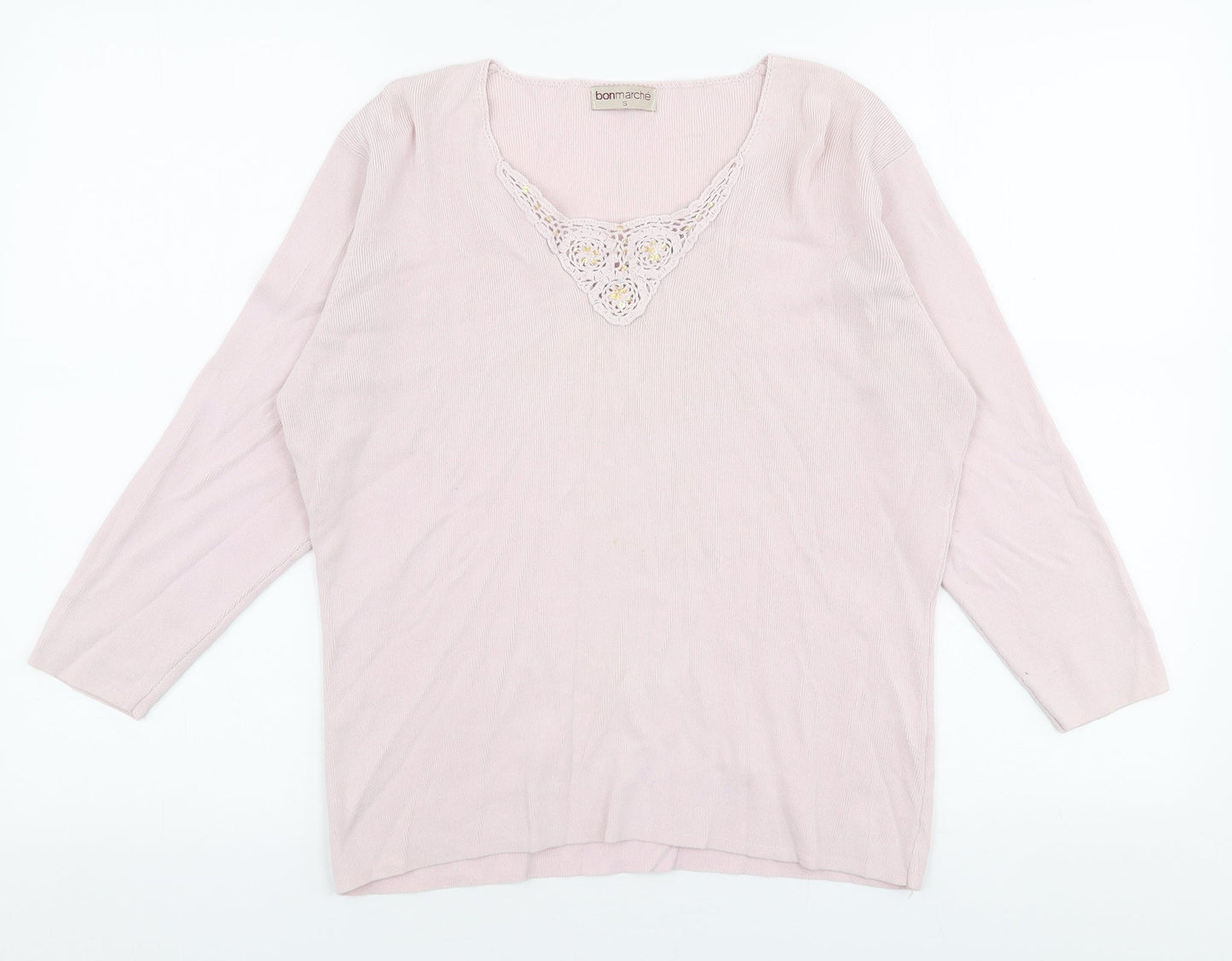 Womens UK Size S Bonmarche Pink Pullover Jumper