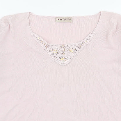Womens UK Size S Bonmarche Pink Pullover Jumper