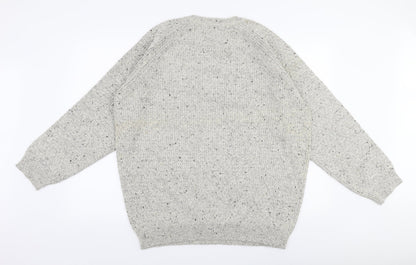 Preworn Mens Beige Round Neck  Polyester Pullover Jumper Size 2XL