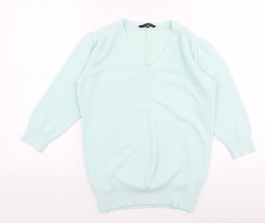 Womens UK Size 16 Janique Blue Pullover Jumper