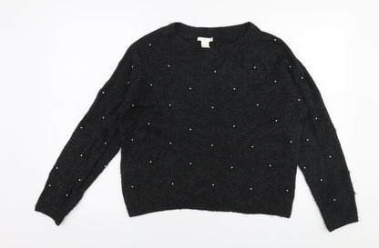 Womens UK Size XS H&M Grey Pullover Jumper