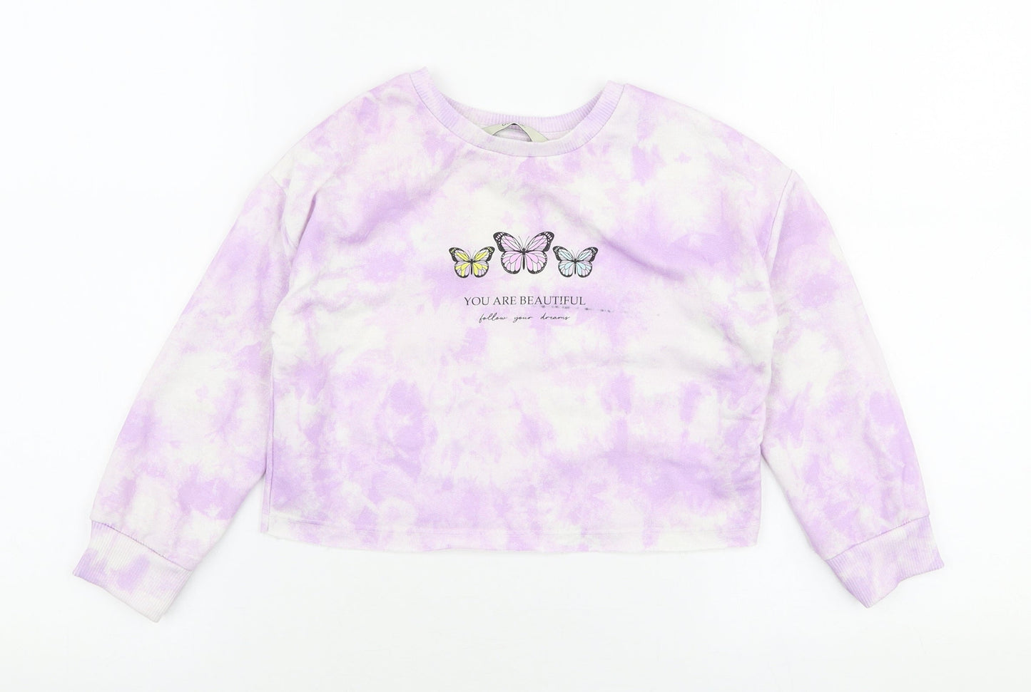 George Girls Purple Floral Polyester Pullover Sweatshirt Size 5-6 Years  Pullover - Butterfly
