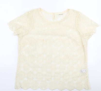 Womens UK Size 16 Indigo Ivory Basic Blouse