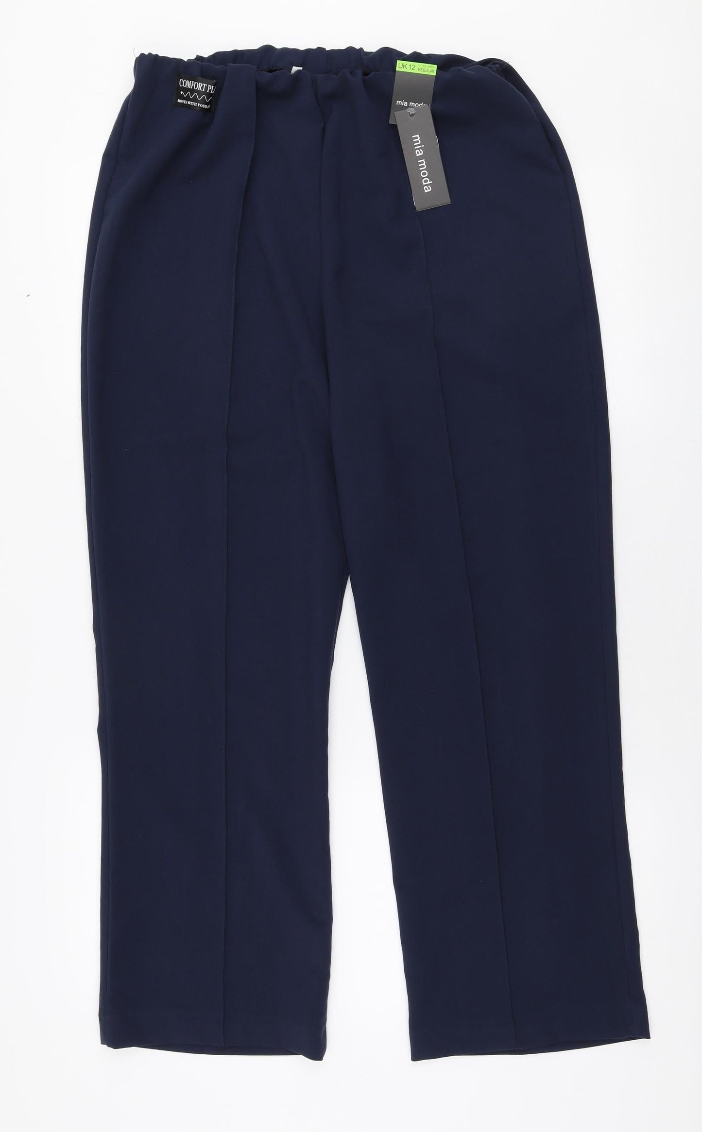 Womens UK Size 12 Mia Moda Regular Fit  Blue Trousers
