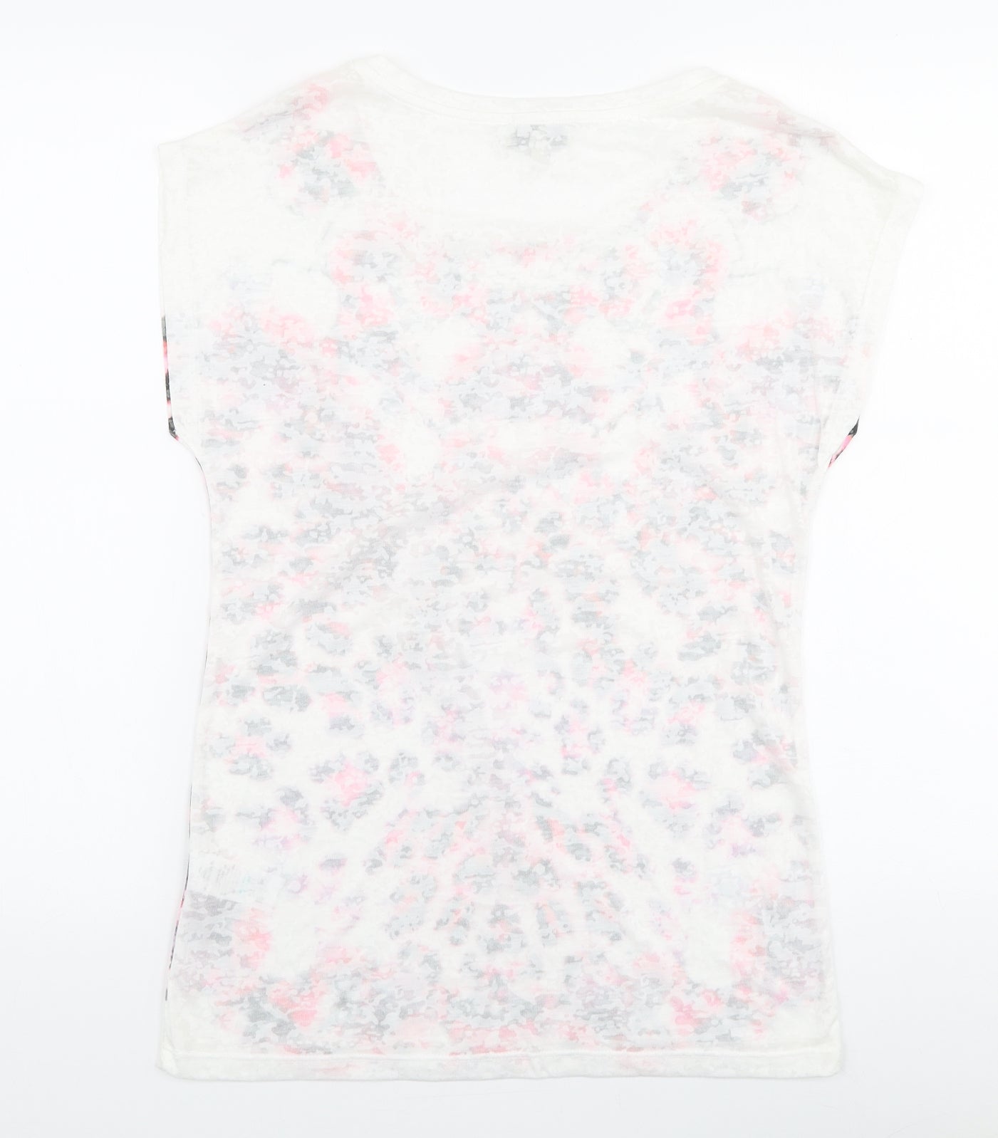 Matalan Womens Multicoloured Floral Polyester Jersey T-Shirt Size 8 Round Neck