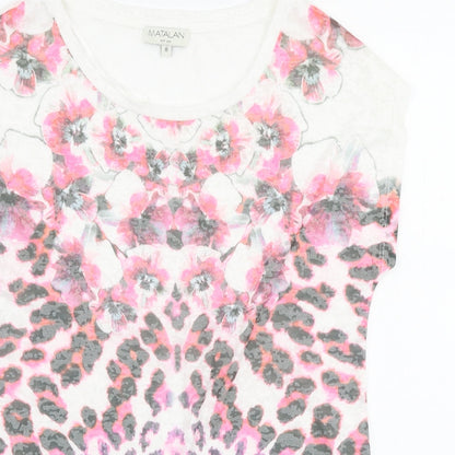 Matalan Womens Multicoloured Floral Polyester Jersey T-Shirt Size 8 Round Neck