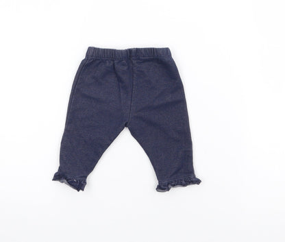 Dunnes Stores Baby Blue  Cotton Pedal Pusher Leggings Size 0-3 Months